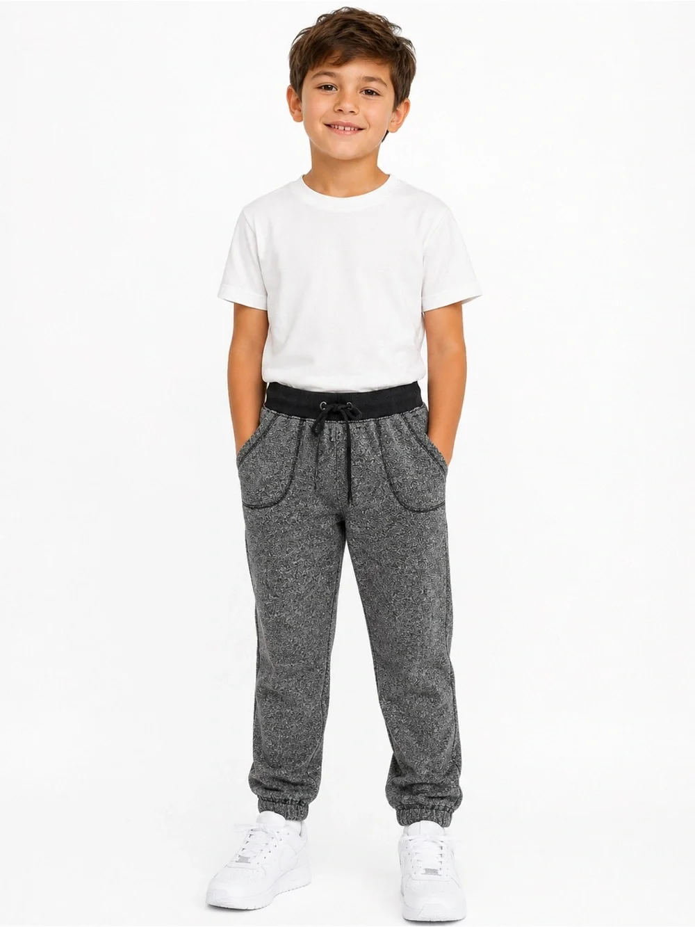 Old Navy Gray Heather Joggers with Black Waistband - 0739